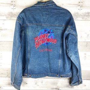 Vintage 1991 Planet Hollywood jean jacket LARGE